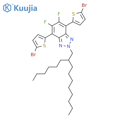 4,7-bis(5-bromothiophen-2-yl)-5,6-difluoro-2-(2-hexyldecyl)-2H-benzo[d][1,2,3]triazole structure
