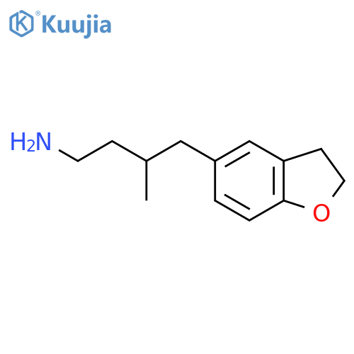 4-(2,3-dihydro-1-benzofuran-5-yl)-3-methylbutan-1-amine structure
