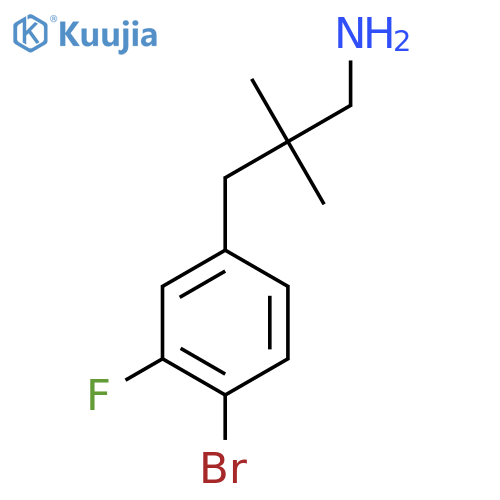 3-(4-bromo-3-fluorophenyl)-2,2-dimethylpropan-1-amine structure