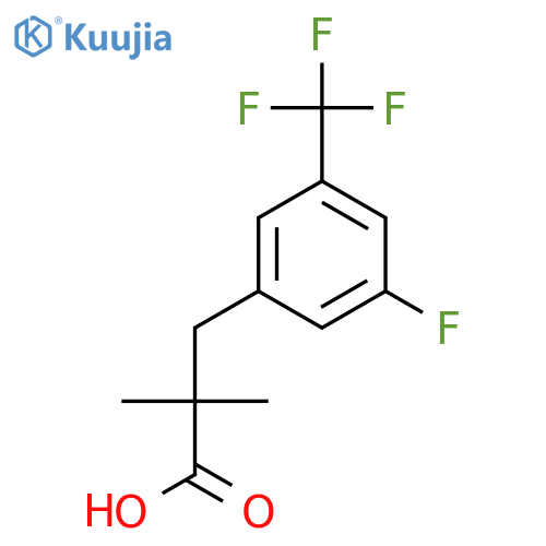 3-3-fluoro-5-(trifluoromethyl)phenyl-2,2-dimethylpropanoic acid structure
