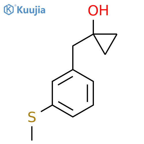 1-{3-(methylsulfanyl)phenylmethyl}cyclopropan-1-ol structure