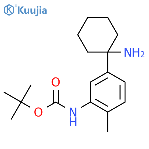tert-butyl N-5-(1-aminocyclohexyl)-2-methylphenylcarbamate structure