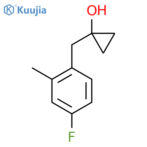 1-(4-fluoro-2-methylphenyl)methylcyclopropan-1-ol structure