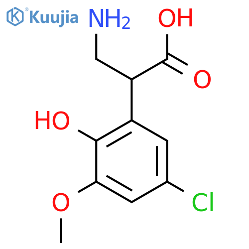 3-amino-2-(5-chloro-2-hydroxy-3-methoxyphenyl)propanoic acid structure
