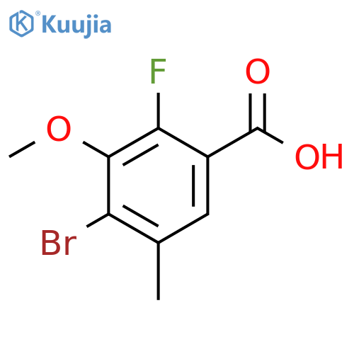 4-Bromo-2-fluoro-3-methoxy-5-methylbenzoic acid structure