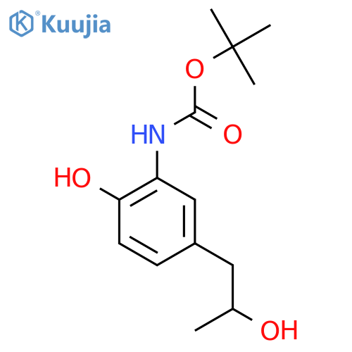 tert-butyl N-2-hydroxy-5-(2-hydroxypropyl)phenylcarbamate structure