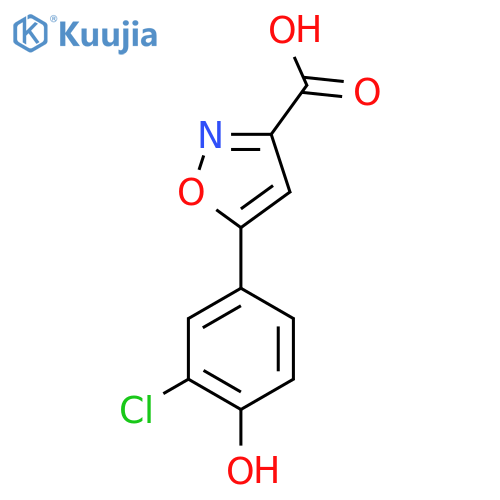 5-(3-chloro-4-hydroxyphenyl)-1,2-oxazole-3-carboxylic acid structure