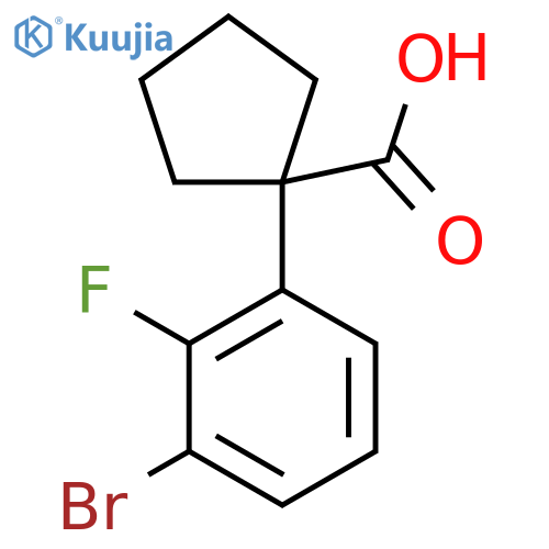 1-(3-bromo-2-fluorophenyl)cyclopentane-1-carboxylic acid structure