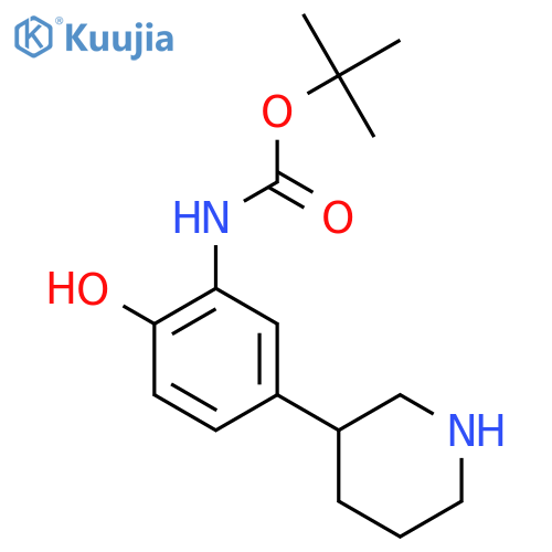 tert-butyl N-2-hydroxy-5-(piperidin-3-yl)phenylcarbamate structure