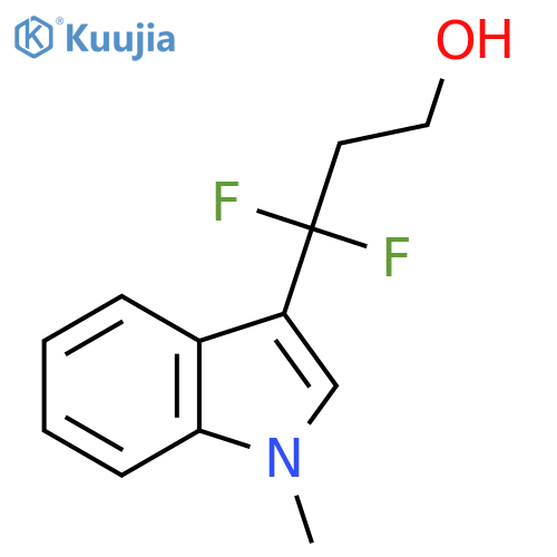 3,3-difluoro-3-(1-methyl-1H-indol-3-yl)propan-1-ol structure