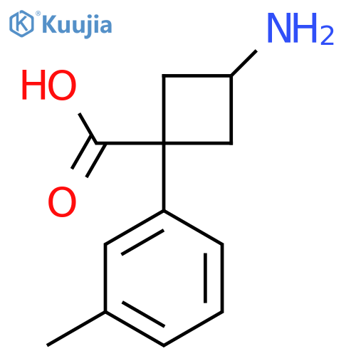 3-amino-1-(3-methylphenyl)cyclobutane-1-carboxylic acid structure