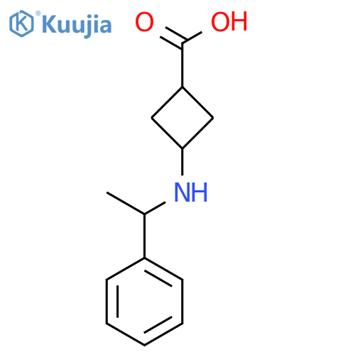 3-(1-phenylethyl)aminocyclobutane-1-carboxylic acid structure