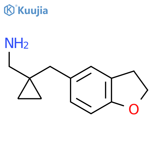 {1-(2,3-dihydro-1-benzofuran-5-yl)methylcyclopropyl}methanamine structure