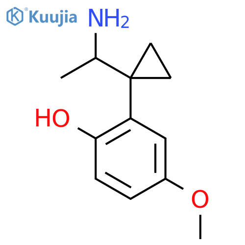 2-1-(1-aminoethyl)cyclopropyl-4-methoxyphenol structure