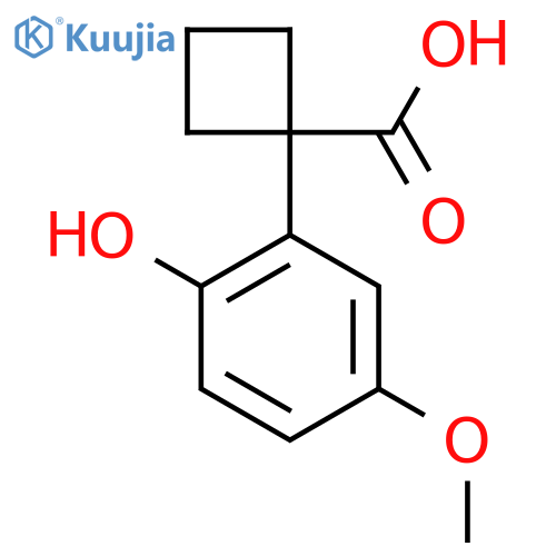1-(2-hydroxy-5-methoxyphenyl)cyclobutane-1-carboxylic acid structure
