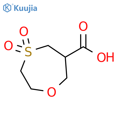 4,4-dioxo-1,4-oxathiepane-6-carboxylic acid structure