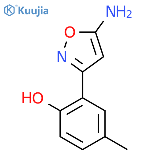 2-(5-Amino-1,2-oxazol-3-yl)-4-methylphenol structure