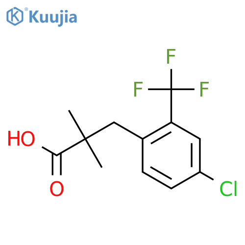 3-4-chloro-2-(trifluoromethyl)phenyl-2,2-dimethylpropanoic acid structure