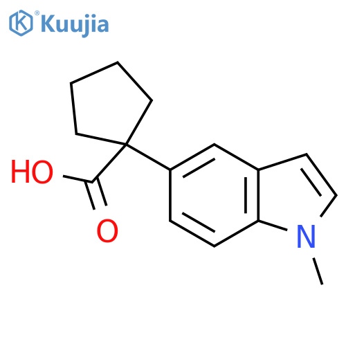 1-(1-methyl-1H-indol-5-yl)cyclopentane-1-carboxylic acid structure