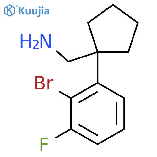 1-(2-bromo-3-fluorophenyl)cyclopentylmethanamine structure