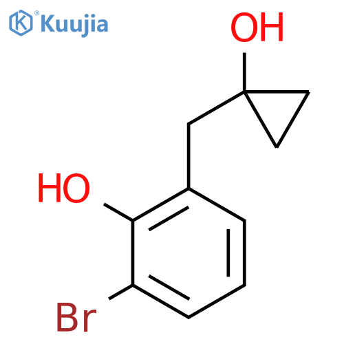 2-bromo-6-(1-hydroxycyclopropyl)methylphenol structure