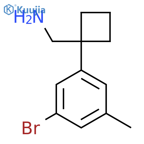 1-(3-bromo-5-methylphenyl)cyclobutylmethanamine structure