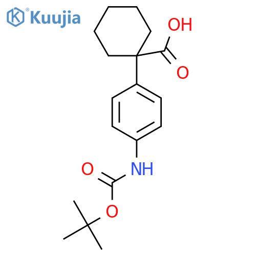 1-(4-{(tert-butoxy)carbonylamino}phenyl)cyclohexane-1-carboxylic acid structure