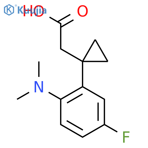 2-{1-2-(dimethylamino)-5-fluorophenylcyclopropyl}acetic acid structure