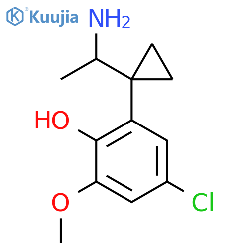2-1-(1-aminoethyl)cyclopropyl-4-chloro-6-methoxyphenol structure