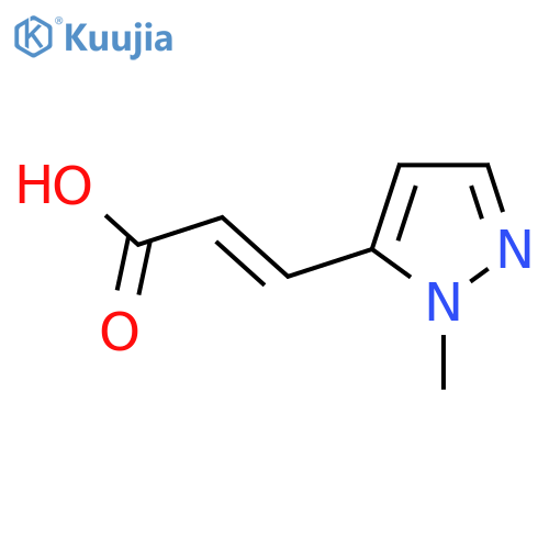 (2E)-3-(1-methyl-1H-pyrazol-5-yl)prop-2-enoic acid structure