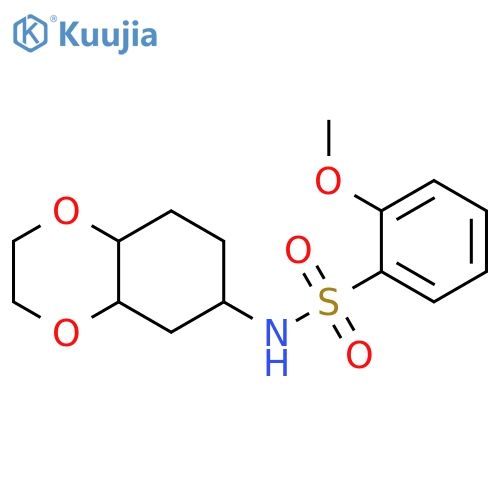 2-methoxy-N-(octahydro-1,4-benzodioxin-6-yl)benzene-1-sulfonamide structure