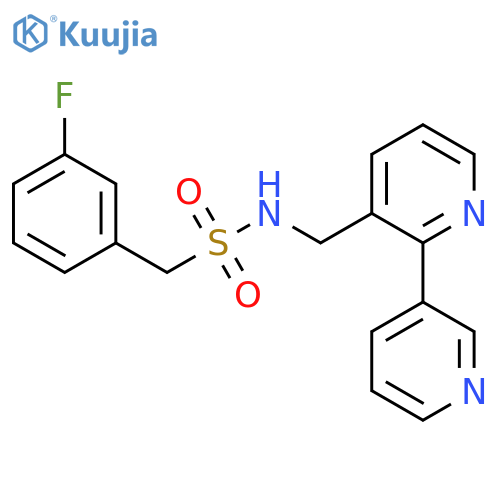 N-({2,3'-bipyridine-3-yl}methyl)-1-(3-fluorophenyl)methanesulfonamide structure