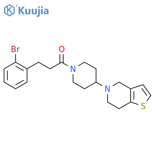 3-(2-bromophenyl)-1-(4-(6,7-dihydrothieno[3,2-c]pyridin-5(4H)-yl)piperidin-1-yl)propan-1-one structure
