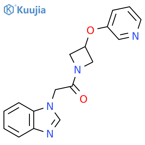 2-(1H-1,3-benzodiazol-1-yl)-1-3-(pyridin-3-yloxy)azetidin-1-ylethan-1-one structure