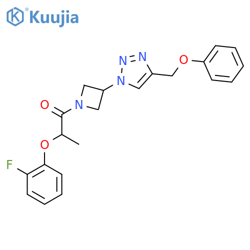 2-(2-fluorophenoxy)-1-{3-[4-(phenoxymethyl)-1H-1,2,3-triazol-1-yl]azetidin-1-yl}propan-1-one structure