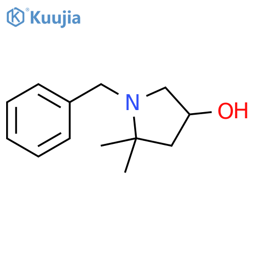 1-benzyl-5,5-dimethylpyrrolidin-3-ol structure