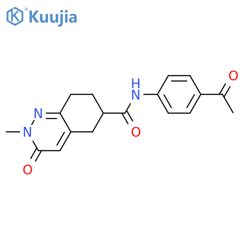 N-(4-acetylphenyl)-2-methyl-3-oxo-2,3,5,6,7,8-hexahydrocinnoline-6-carboxamide structure