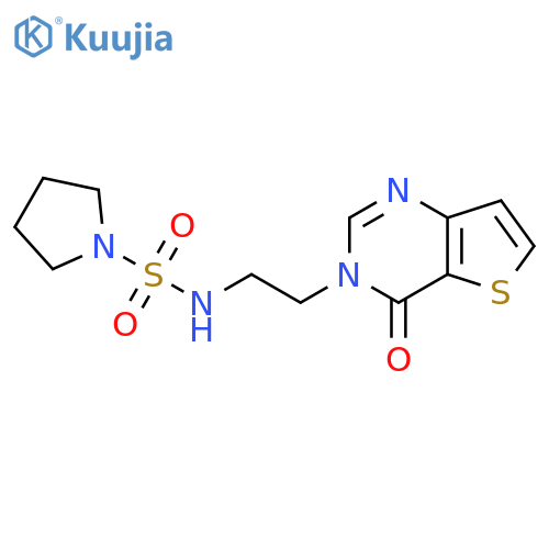 N-(2-{4-oxo-3H,4H-thieno[3,2-d]pyrimidin-3-yl}ethyl)pyrrolidine-1-sulfonamide structure