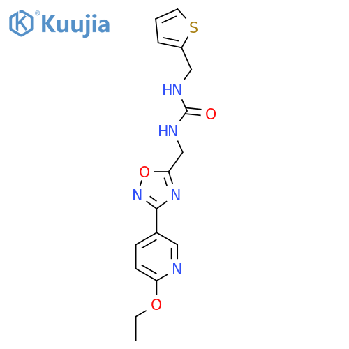 3-{3-(6-ethoxypyridin-3-yl)-1,2,4-oxadiazol-5-ylmethyl}-1-(thiophen-2-yl)methylurea structure