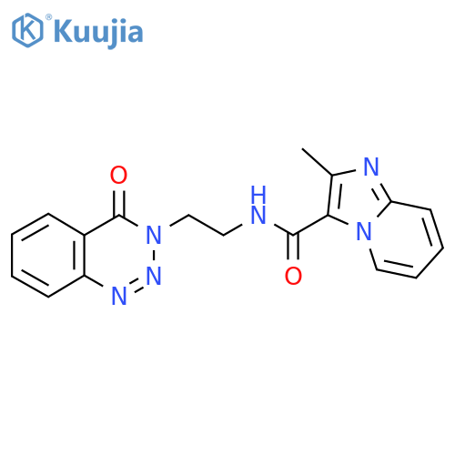 2-methyl-N-2-(4-oxo-3,4-dihydro-1,2,3-benzotriazin-3-yl)ethylimidazo1,2-apyridine-3-carboxamide structure
