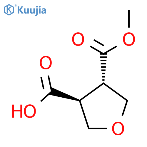 (3S,4S)-4-(methoxycarbonyl)oxolane-3-carboxylic acid structure