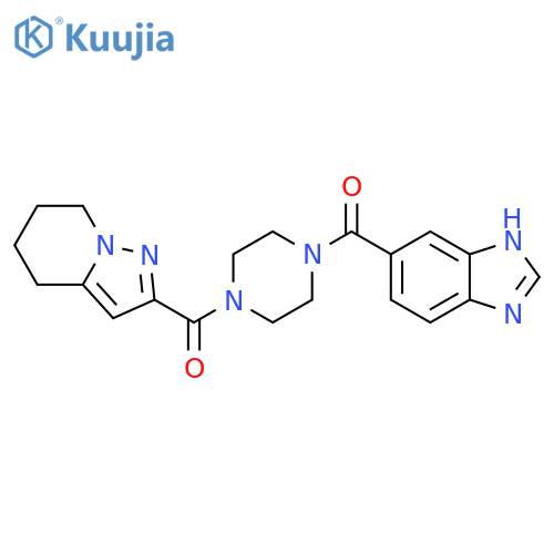 5-(4-{4H,5H,6H,7H-pyrazolo1,5-apyridine-2-carbonyl}piperazine-1-carbonyl)-1H-1,3-benzodiazole structure