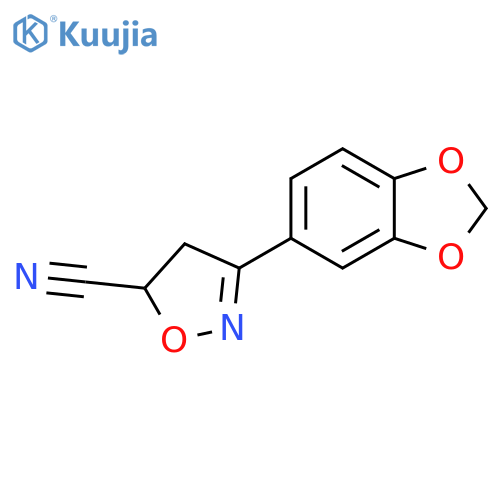 3-Benzo[1,3]dioxol-5-yl-4,5-dihydro-isoxazole-5-carbonitrile structure