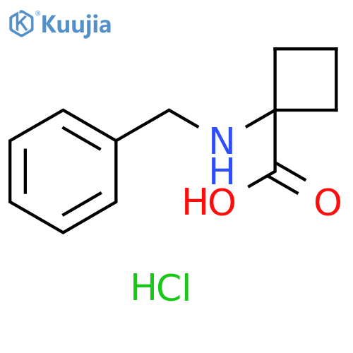 1-(benzylamino)cyclobutane-1-carboxylic acid hydrochloride structure