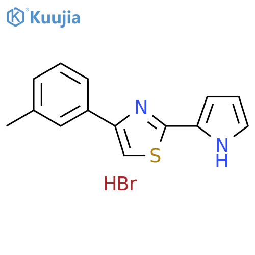 4-(3-methylphenyl)-2-(1H-pyrrol-2-yl)-1,3-thiazole hydrobromide structure