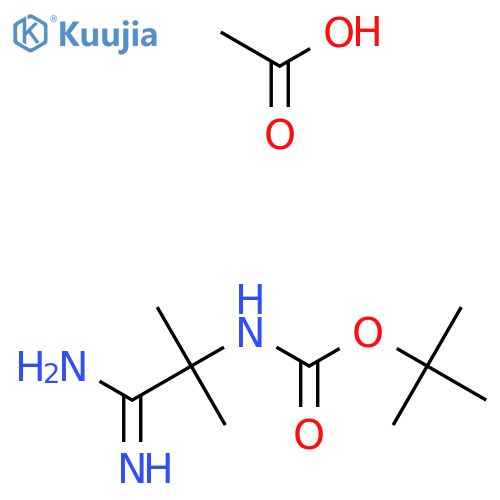 acetic acid, tert-butyl N-(1-carbamimidoyl-1-methylethyl)carbamate structure