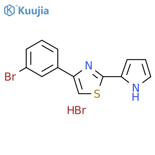 4-(3-bromophenyl)-2-(1H-pyrrol-2-yl)-1,3-thiazole hydrobromide structure