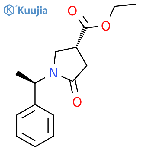 Ethyl (1R, 3R)-5-oxo-1-(1-phenylethyl)pyrrolidine-3-carboxylate structure