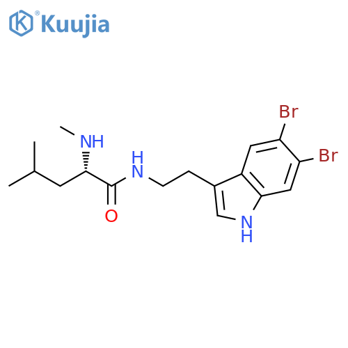 Pentanamide, N-[2-(5,6-dibromo-1H-indol-3-yl)ethyl]-4-methyl-2-(methylamino)-, (2S)- structure
