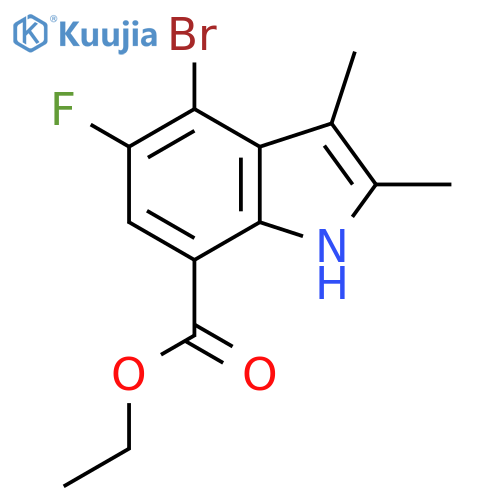 ethyl 4-bromo-5-fluoro-2,3-dimethyl-1H-indole-7-carboxylate structure